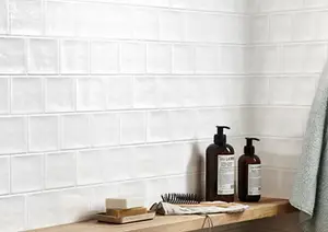 Carrelage mural "Vernisse" blanc - l. 10 x L. 10 cm
