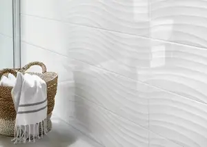 Carrelage mural "Plain" blanc brillant - l. 20 x L. 60 cm