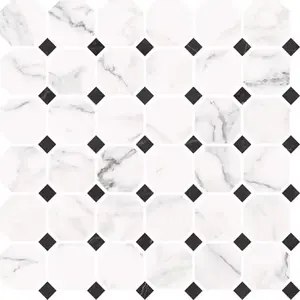 Mosaïque "Elegance Marble" noir/blanc - l. 30 x L. 30 cm