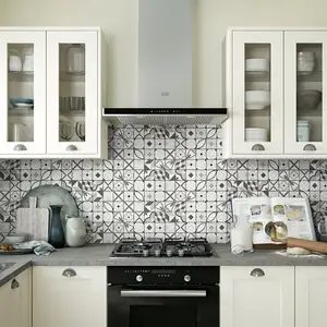 Mosaïque "Hydrolic" noir/blanc - l. 30 x L. 30 cm