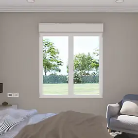 Fenêtre aluminium 2 vantaux oscillo-battant + volet roulant électrique GoodHome blanc - l.120 x h.115 cm