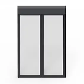 Fenêtre aluminium 2 vantaux oscillo-battant + volet roulant électrique GoodHome gris - l.100 x h.115 cm