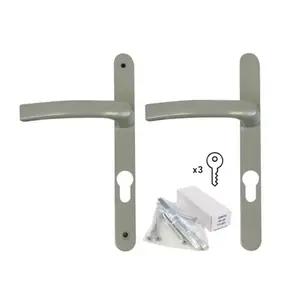 Poignée aluminium gris pour porte-fenêtre bois
