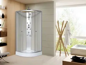 Cabine de douche hydromassante 85 x 85 cm beige et argent