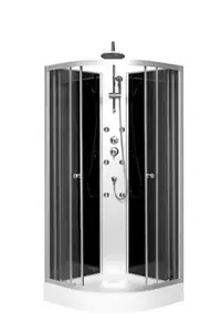Cabine de douche hydromassante "Black & Silver" 85 x 85 cm