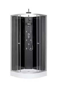 Cabine de douche hydromassante "black & dark" - 85 x 85 cm