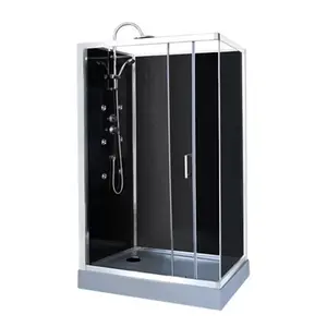 Cabine de douche hydromassante "Full Black" - L. 120 x l. 80 x H. 225 cm