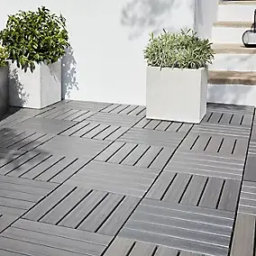 Dalle clipsable composite gris Lempa 30 x 30 cm vendue par 4 pièces