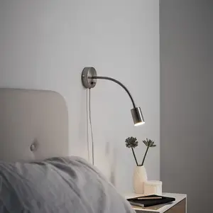 Applique murale argent LED intégrée "Lignit" - H.35,5 x L.9 cm