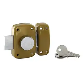 Verrou bouton et cylindre Ø21 x 45 mm coffre embouti 90 x 60 mm