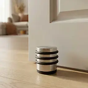 Arrêt de porte protection murale en inox Diall