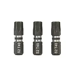 Embout de vissage torsion impact TX40 25 mm Erbauer - 3 pièces