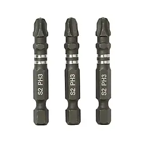 Embout de vissage torsion impact PH3 50mm Erbauer - 3 pièces