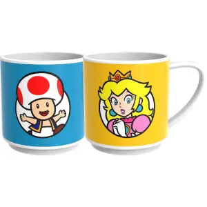 Lot de 2 Mug Super Mario - Toad + Peach