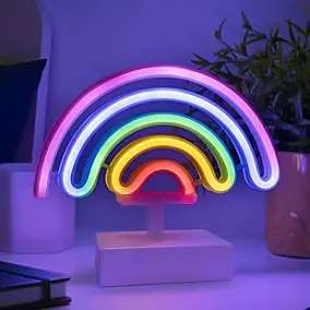 Lampe décorative LED néon arc en ciel multicouleurs l.22 x H.19 cm Paladone
