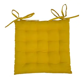 Lot 4 galettes de chaise jaune L.40 x l.40 cm