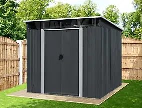 Abri de jardin en métal coloris gris ép.0,3 mm surface extérieure 4,59 m²