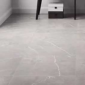 Carrelage intérieur sol et mur effet marbre gris mat L.60 x l.60 cm x ép.9 mm, Ultimate Marble