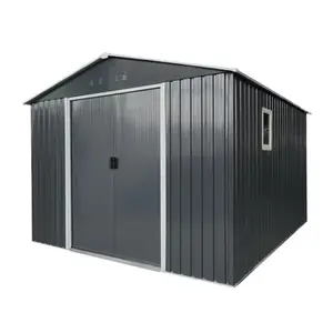 Abri métal anthracite 9M2 - L. 324 x l. 279 x H. 211 cm