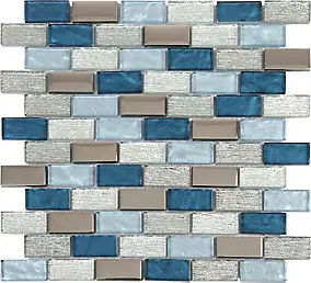 Mosaïque 30 x 30 cm Glass bleu GoodHome