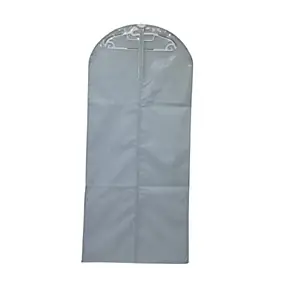 Housse de rangement pour vêtement H. 135 cm x L. 60 cm Pratiks gris clair