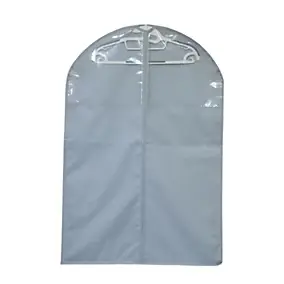 Housse de rangement pour vêtement H. 90 cm x L. 60 cm Pratiks gris clair