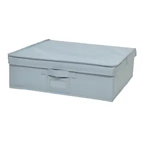 Boite de rangement H. 14 cm x L. 45 cm Pratiks gris clair