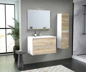 Ensemble meuble + vasque + miroir L. 80 cm "Monza"