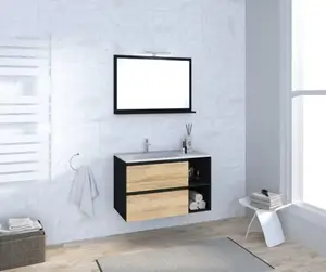 Ensemble meuble + vasque + miroir + applique LED "Hera"
