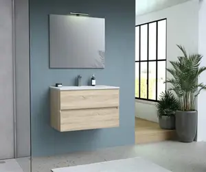 Ensemble meuble + vasque + miroir 80 cm "Arenzano"