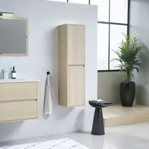 Colonne de salle de bain effet bois clair structuré FRAME