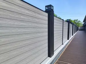 Lot de 6 lames composite gris clair effet bois