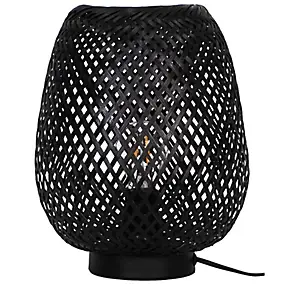 Lampe à poser Kasungu E27 IP20 Ø24 x H.30 cm GoodHome noir