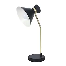 Lampe de table Apennin GoodHome E27 noir mat