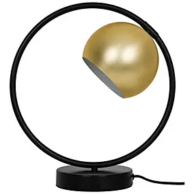Lampe à poser Toroba E14 IP20 or et noir