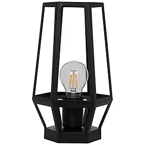 Lampe de table incandescent Nantan GoodHome E27 noir mat