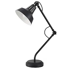 Lampe de table incandescent Yarra GoodHome E27 noir mat