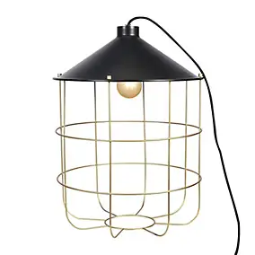 Lampe de table Yondair GoodHome E27 noir mat