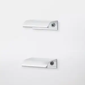 Lot de 2 poignées anodisé effet chrome brossé "Andali" L 4,7 cm
