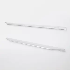 Lot de 2 poignées anodisé effet chromé brossé "Andali" L 49,7 cm