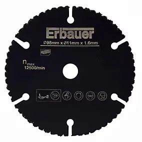 Lame de mini scie circulaire Erbauer bois, métal et plastique, lot de 3