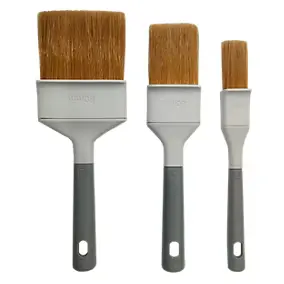 Lot 3 pinceaux plats bois et métal GoodHome