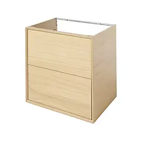 Meuble sous vasque suspendu l.60 cm placage chêne, GoodHome Avela
