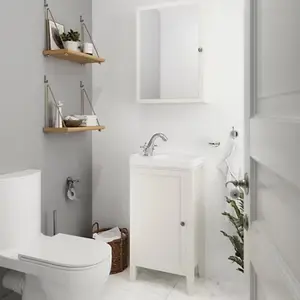 Armoire de salle de bain avec miroir "Perma" - blanc - L.50 x H.70 x P.15 cm
