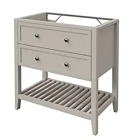 Meuble sous vasque à poser 2 tiroirs GoodHome Perma taupe 80 cm