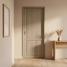 Bloc-porte Camargue effet chêne naturel H.204 x l.73 cm, poussant droit