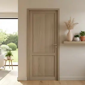 Bloc-porte Camargue effet chêne naturel H.204 x l.83 cm, poussant gauche