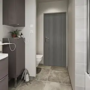 Bloc-porte ALPILLE chêne gris réversible - 83 x l. 83 cm