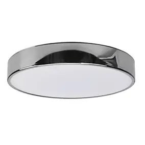 Plafonnier de salle de bain Wapta LED intégrée 1200lm 12W IP44 Ø28,3cm blanc froid & blanc chaud GoodHome noir brillant
