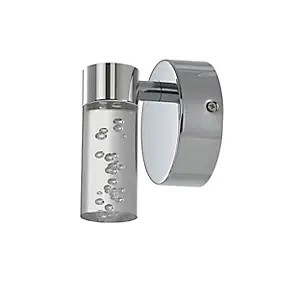 Applique murale de salle de bain Myvat LED intégrée 400lm 5.5W IP44 blanc neutre GoodHome argent